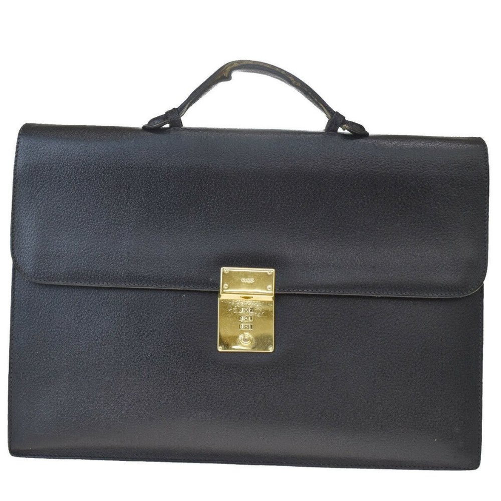 Authentic Gucci Leather Briefcase Black